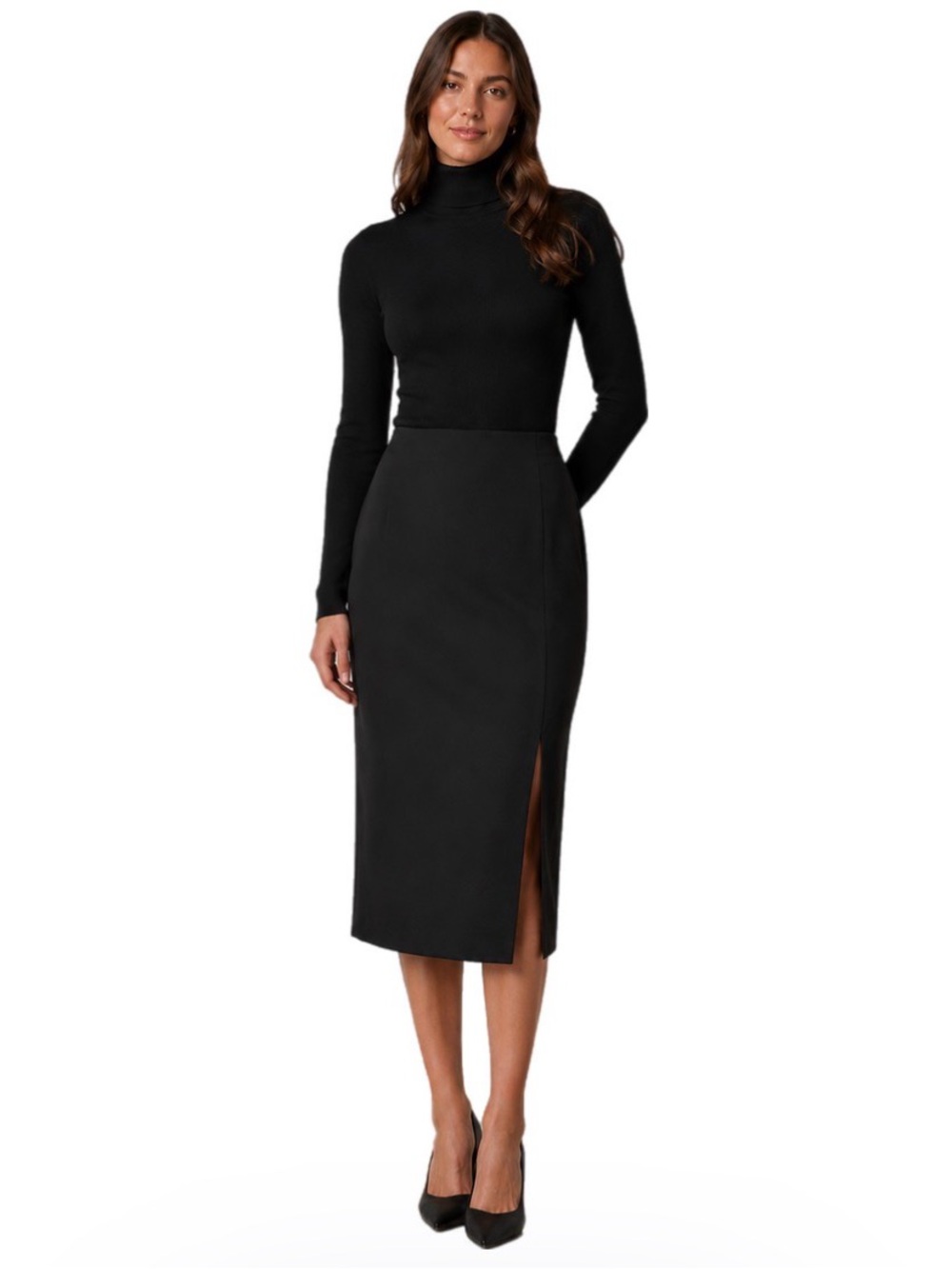 Y2K M NYCC New York Clothing Co. Black Skirt Side Slit Formal Business Casual